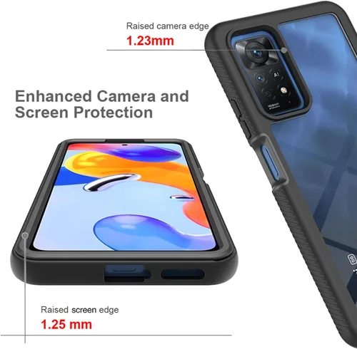 Miniatura 5 de Funda protectora para Redmi Note 11 Pro, protección contra caídas 2 en 1 híbrida resistente de doble capa para Redmi Note 11 Pro - Negro