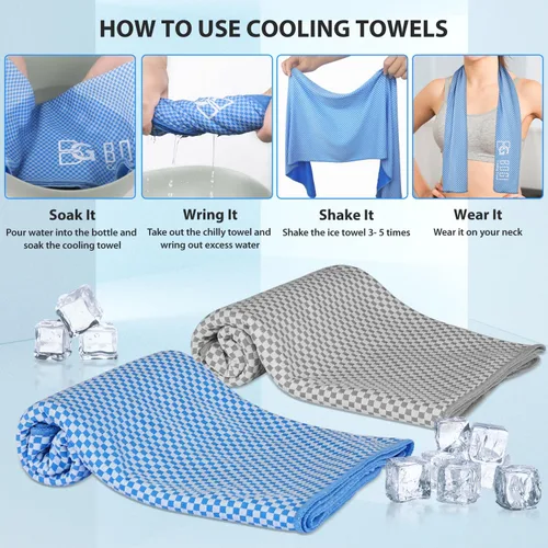 Miniatura 5 de BOGI Toallas refrescantes para cuello y cara, toalla suave y transpirable para enfriamiento instantáneo, se mantiene fresca para yoga, deportes