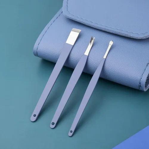Miniatura 7 de Juego de manicura, cortaúñas, kit de pedicura, kit de aseo profesional 16 en 1, acero inoxidable, tijeras para uñas de los pies con lujosa funda
