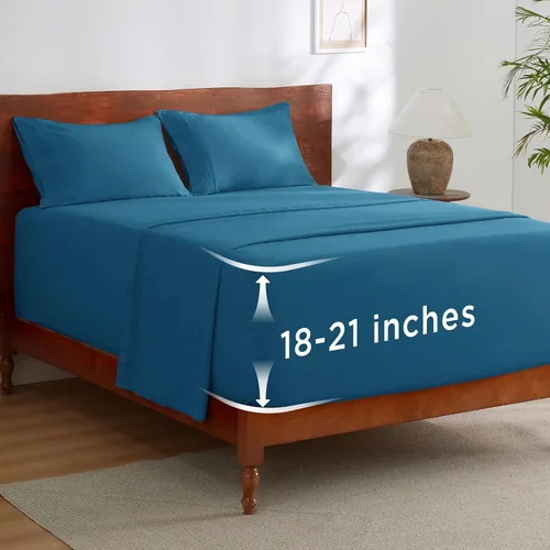 Miniatura 32 de Bedsure Juego de Sábanas King de Bolsillo Profundo - Se Adapta a Colchones de Hasta 21 Pulgadas de Grosor - 4 Piezas Sábanas de Cama GentleSoft