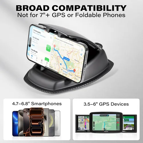 Miniatura 8 de APPS2Car Soporte de Montaje GPS para Coche y Camión, Soporte Antideslizante con Bolsa de Frijoles GPS para Tablero 2-en-1 Anti-Deslizante