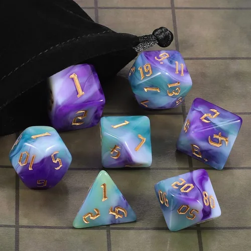 Miniatura 6 de CiaraQ DND Juego de Dados Poliédricos con Bolsa de Dados para Dungeons and Dragons RPG MTG Juegos de Mesa de Rol