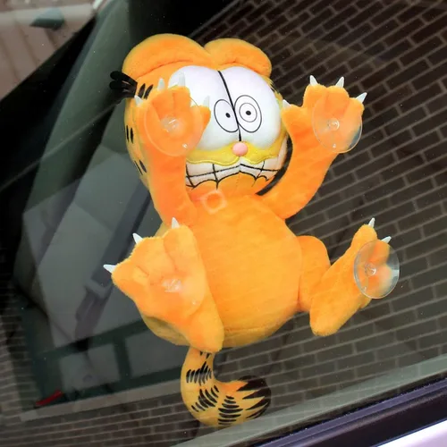 Miniatura 2 de Kidrobot Garfield - Adhesivo para ventana con ventosa de 8 pulgadas, asustado