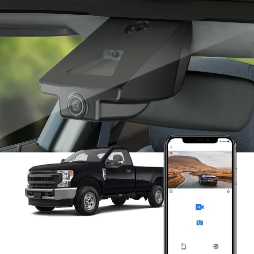 Fitcamx Cámara de tablero 4K adecuada para Ford F250 F350 XL XLT 2011-2025 (DZ-00455), aspecto de fábrica OEM, video UHD 2160P, WiFi y aplicación