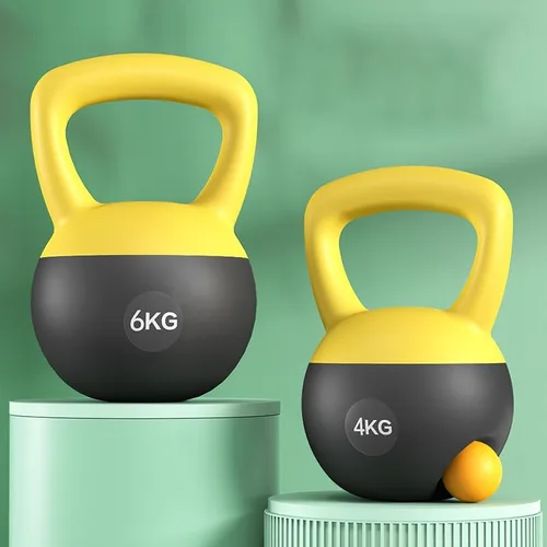 Pesa rusa suave de 5 libras, 10 libras, 20 libras, pesas rusas de entrenamiento de fuerza para mujeres, campana de hervidor con relleno de arena de