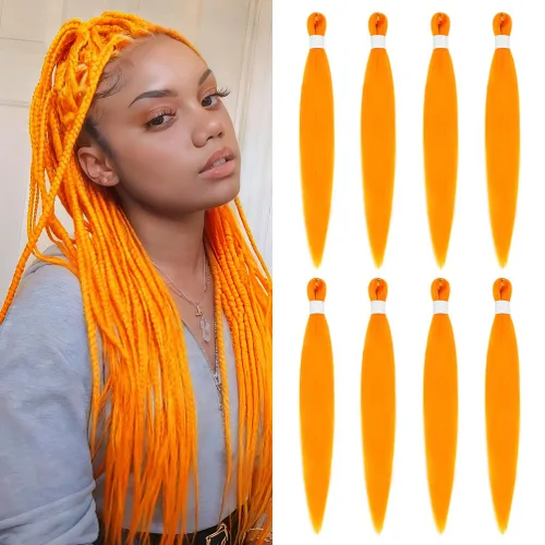 Miniatura 65 de 8 paquetes de extensiones preestiradas - 16 pulgadas de cabello trenzado premium, 55G/paquete, sin picazón, fijación en agua caliente, textura Perm