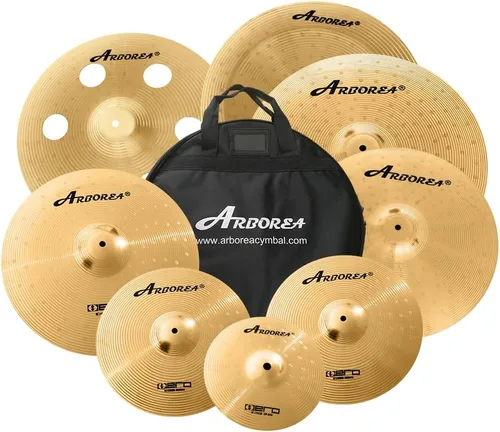 Miniatura 12 de Juego de platillos de aleación de bronce Arborea B20 Serie Butcher 5 piezas 14" Hihats 16" Crash 18" Crash 20" Ride, hecho a mano para bateristas