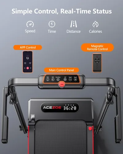 Miniatura 8 de Acezoe 3 in 1 Under Desk Treadmill with Incline, Walking Pad with Removable Desk Workstation, Adjustable Height for Different Need, 300lbs Capacity