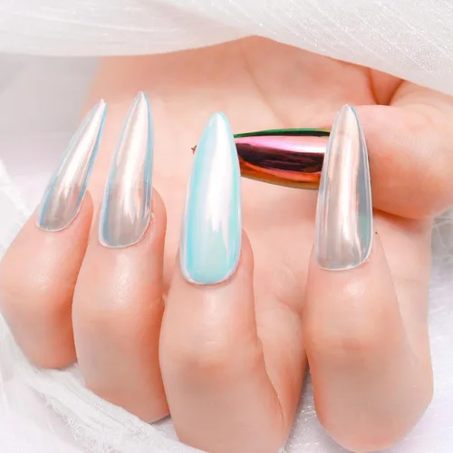 Miniatura 2 de FNNZ Chrome Nail Powder, Aurora Mirror Effect Unicorn Chrome Nail Powder, Mermaid Nail Chrome Powder for Nail Art Decoration, Light-Changing Pigment
