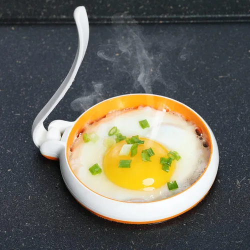 Miniatura 7 de GOYLSER Moldes de silicona para huevos para niños, 4 anillos redondos para huevos, antiadherentes, resistentes al calor hasta 400 °F, fácil de Blanco