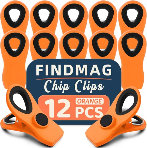 Miniatura 15 de Paquete de 12 clips de chips, clips magnéticos para bolsas para paquetes de alimentos, accesorios de RV, clip de cocina con imán para refrigerador