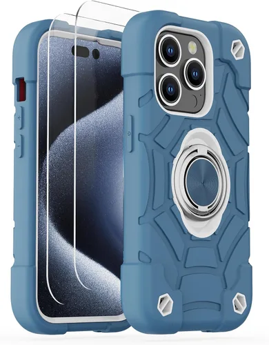Miniatura 15 de KCJ Funda para iPhone SE 2022/2020, iPhone 8/7/6/6S, con [2×Protectores de Pantalla][Soporte de Anillo] Silicona Suave+PC Duro Protección Completa