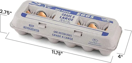 Miniatura 2 de MT Products - Cartones de huevos vacíos impresos con capacidad para hasta doce huevos, 1 docena grande, caja de huevos de papel de pulpa natural