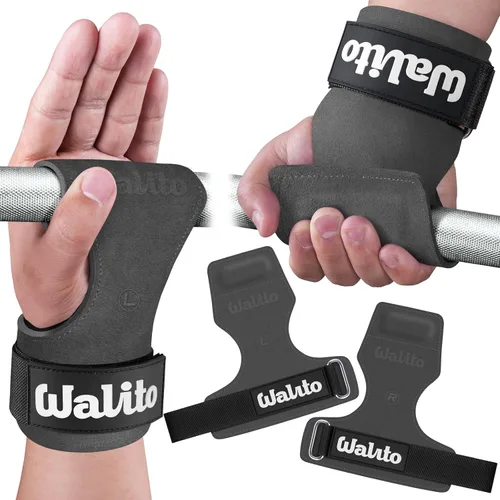 Miniatura 11 de WALITO Correa de Muñeca para Levantamiento de Pesas, Correas de Muñeca Dobles de Cuero para Levantamiento de Pesas para Entrenamiento de Fuerza