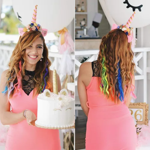 Miniatura 6 de EuTengHao 30 paquetes de extensiones de cabello sintético con clip de 22 pulgadas, coloridas extensiones de cabello rizado con clip para mujeres