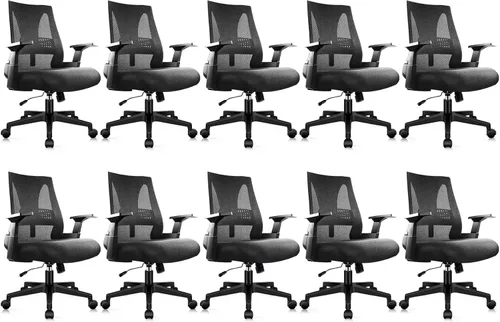 Miniatura 19 de CLATINA Silla de oficina grande y alta de 500 libras, sillas ergonómicas de malla resistente con soporte lumbar ajustable y asiento ancho y cómodo