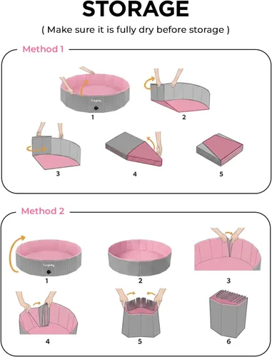 Miniatura 9 de Furrybaby Piscina para perros, piscina infantil plegable de plástico duro para perros grandes, portátil para mascotas, para nadar
