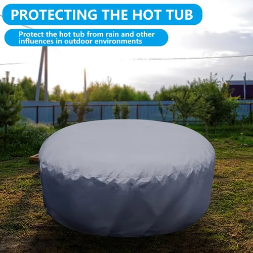 Miniatura 6 de Adnee Protector redondo de tapa completa para bañera de hidromasaje de 75 x 27.5 pulgadas, cobertura completa, reemplazo de fundas de bañera
