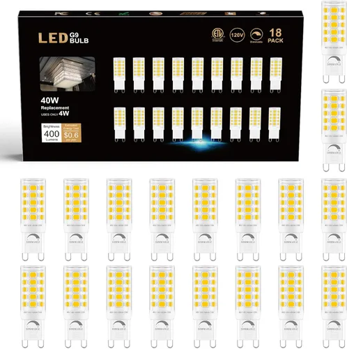 Miniatura 21 de Bombilla LED G9 regulable de 2700 K blanco cálido suave, paquete de 6, T4 G9 de 4 W de reemplazo para 40 vatios de halógeno, base cerámica de doble