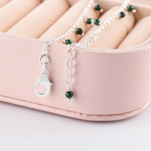 Miniatura 16 de Yanara Tobilleras de piedras preciosas para mujer, piedra natal natural, chapada en plata, joyería hecha a mano en 8.5 + 1.5 pulgadas, cristales