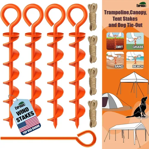 Miniatura 38 de Eurmax USA Estaca de amarre resistente para perros grandes de hasta 210 libras, estacas para perros para exteriores, anclaje de suelo para correa