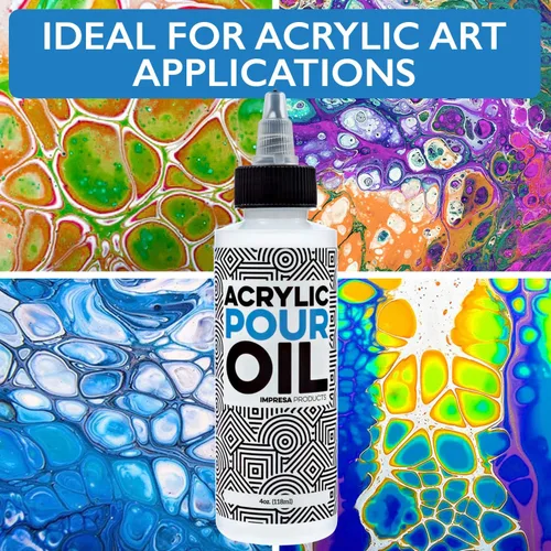 Miniatura 5 de Impresa Aceite de silicona para verter acrílico, botella transparente de 4 onzas con pipeta, aceite acrílico para verter y aditivo de pintura