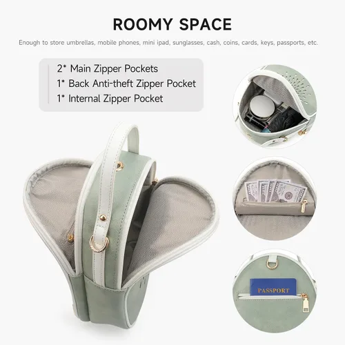 Miniatura 3 de T1953 Mochila para mujer, de piel sintética, para regalo para niñas y mujeres
