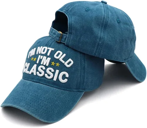 Miniatura 34 de Divertidos regalos de jubilación o cumpleaños sombreros para hombres y mujeres, gorra de béisbol clásica I'm Not Old Regalos para papá, abuelo