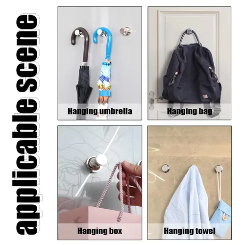 Miniatura 5 de Ganchos magnéticos resistentes para abrigos, ganchos magnéticos con neodimio de tierras raras para el hogar, oficina, bolsos, lugar de trabajo