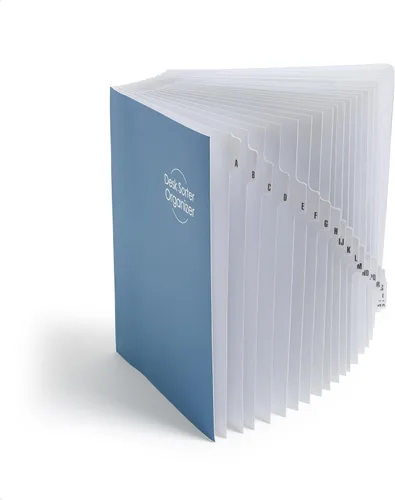 Smead (89282) clasificador de archivos de escritorio, alfabético (A-Z), 20 separadores, tamaño carta, azul Alfabético - Azul