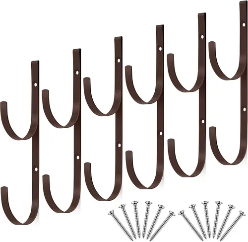 Miniatura 11 de 6 piezas de gancho para poste de piscina, soportes de metal para natación, gancho de piscina con 12 tornillos para postes telescópicos, skimmers