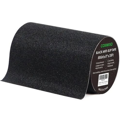 Miniatura 10 de COSIMIXO Cinta Antideslizante de Trabajo Pesado de 1" x 35 Pies, Mejor Fricción de 80 Grit, Agarre, Abrasiva para Escaleras Exterior/Interior Cinta