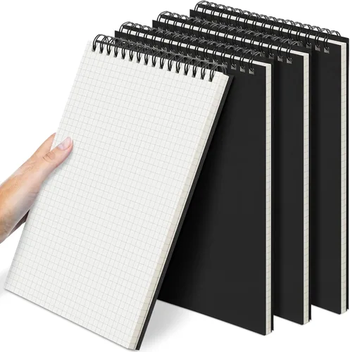 Miniatura 25 de Engrowtic Paquete de 1 bloc de notas en espiral de papel cuadriculado A5, bloc de notas encuadernado con alambre, bloc de notas de cuadrícula