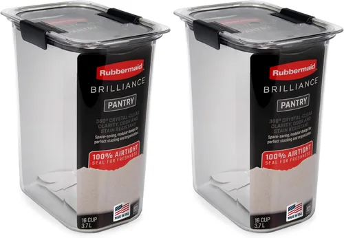 Miniatura 19 de Rubbermaid Brilliance - Recipiente hermético para almacenar alimentos de despensa, fabricado en plástico sin BPA, capacidad de 7,8 tazas, ideal