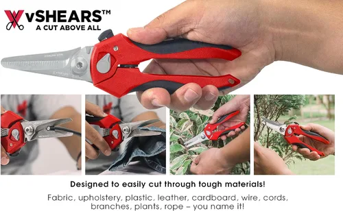 Miniatura 4 de Vampire Tools vSHEARS - Tijeras de combinación de cuchillas multiusos 4 en 1 de 6.3 pulgadas + tijeras multiusos resistentes de 8 pulgadas