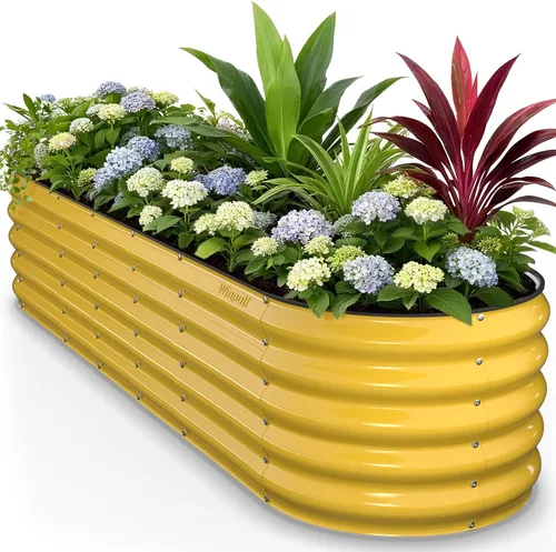 Miniatura 17 de Winpull Kit de Cama de Jardín Elevada, Caja de Plantación Galvanizada de 6 x 3 x 1 pies para Exteriores con Bordes de Seguridad, Camas Elevadas