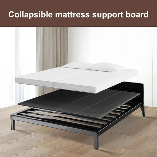 Miniatura 4 de Caja de resorte plegable, transpirable, minimiza el ruido, resistente a la humedad, soporte de cama de perfil bajo, cama doble grande de 0.394 in