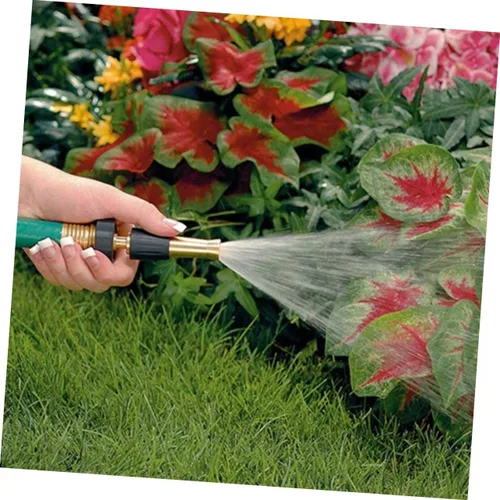 Miniatura 2 de Yardwe Boquilla de manguera ajustable de latón resistente de 3/4 pulgadas para riego de jardín, césped, limpieza de automóviles, lavado de ventanas