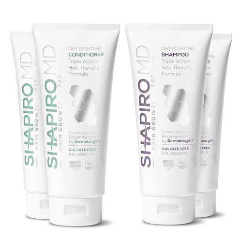 Miniatura 7 de Shapiro MD Hair Growth Experts Champú y Acondicionador contra la Caída del Cabello, Fórmula Vegana Anti-DHT para Cabello Adelgazado Desarrollada por