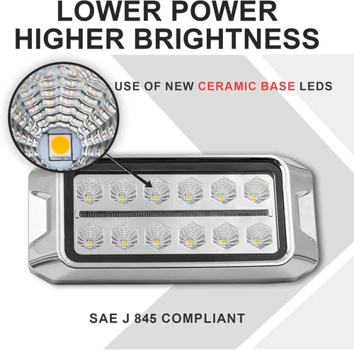 Miniatura 3 de Agrieyes Luces estroboscópicas ámbar 2 en 1, con luz de posición roja, luces intermitentes de base de aluminio para vehículos de rescate, luces LED