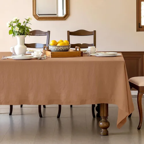 Miniatura 41 de Linen World - Mantel de lino de otoño de 55 x 55 pulgadas, mantel rectangular lavable de lino francés para comedor, al aire libre, bodas