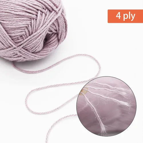 Miniatura 3 de NICEEC 4 madejas de hilo de algodón suave para bebé, 4 capas, manualidades DIY, peso fingering, hilo para manta para ganchillo y tejido, total 700