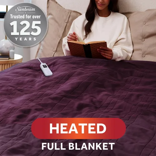 Miniatura 2 de Sunbeam Royal Ultra Fleece - Manta eléctrica térmica, tamaño completo, 84" x 72", 12 configuraciones de calor, apagado automático seleccionable