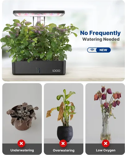 Miniatura 3 de iDOO Kit de sistema de cultivo hidropónico, 12 cápsulas, regalos de Navidad para mujeres, mamá, jardín de hierbas para interiores con luz LED