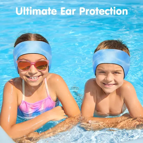 Miniatura 2 de HeySplash Diadema de natación, tapones para los oídos de natación, banda para los oídos de nadador, tapones para los oídos para niños, protector