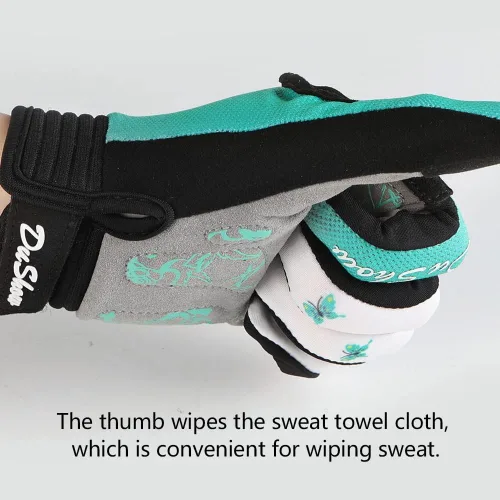 Miniatura 2 de DuShow Guantes de ciclismo para mujer, guantes de bicicleta con pantalla táctil de dedo completo, guantes largos de bicicleta, ciclismo de montaña