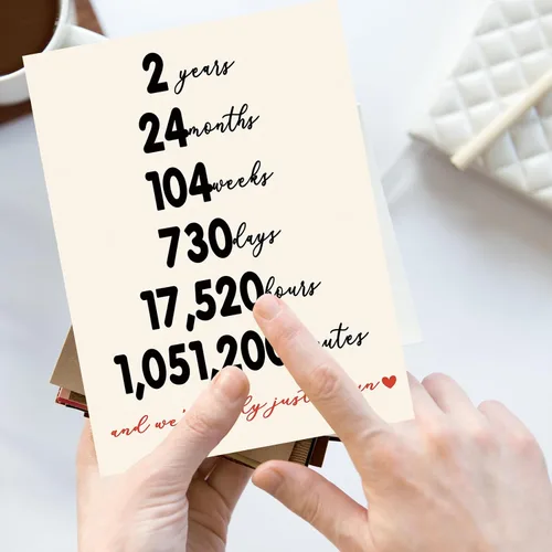Miniatura 3 de YiKaLus Divertida tarjeta de aniversario de 2 años para marido y esposa, dulce segundo aniversario de boda regalos para él y ella, excelente idea