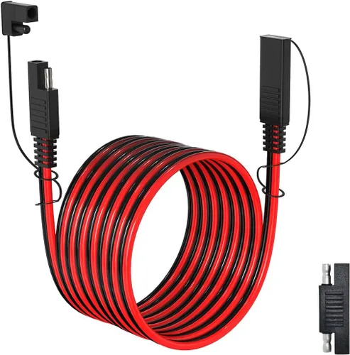 Miniatura 13 de ELFCULB Cable de extensión SAE de 10 AWG, 10 pies, 3/6/10/20/35/50 pies, arnés de cables de desconexión rápida con conector SAE para panel solar