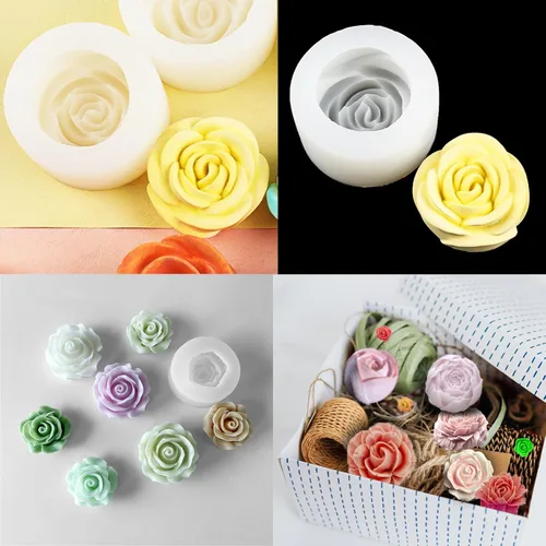 Miniatura 2 de 13 moldes de silicona para velas de flores, moldes para hacer velas con aguja que absorbe los ojos grandes, vela para cera de soja, cera de abejas