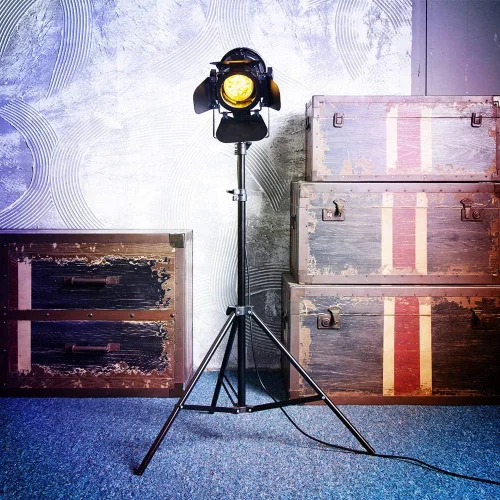 Miniatura 5 de Trípode retro vintage industrial negro ajustable lámpara de pie luz de estacionamiento, cable de 16.4 ft con interruptor de pie, luz